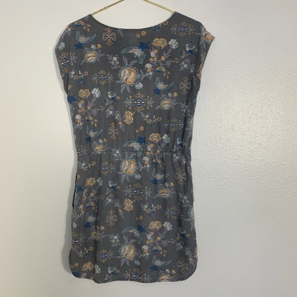 Patagonia June Lake Mini Dress In Hex Gray/ Village Bird Size XS EUC - Picture 2 of 5
